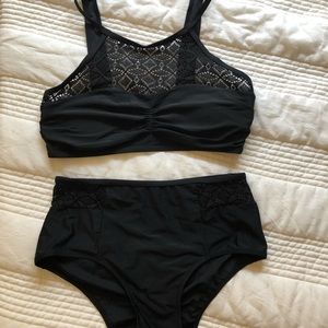 Black swimsuit high waisted